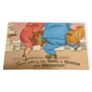 Vintage 1940’s Linen Unused Humor Travel Postcard, Vintage Humor, Unused